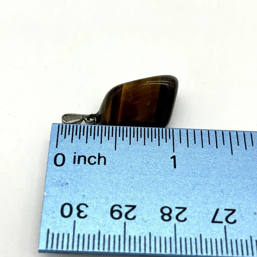 Tiger's Eye Pendant‎ Natural Stone Healing Crystal Polished Gemstone Charm